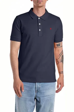 Replay Regular polo donkerblauw