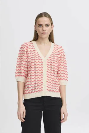 Ichi Vest rood fijn gebreid
