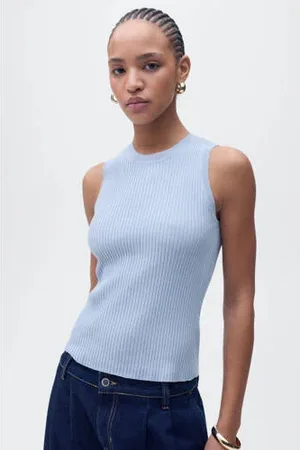 MANGO Top rib gebreid