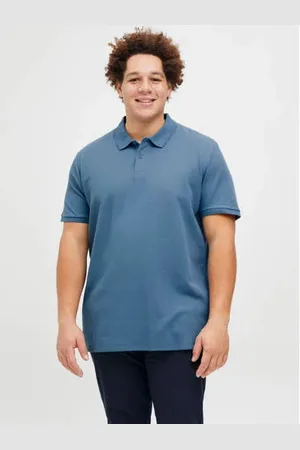 JACK & JONES Regular polo met ingebreid patroon blauw