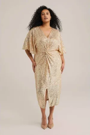 WE Fashion Curve jurk met pailletten