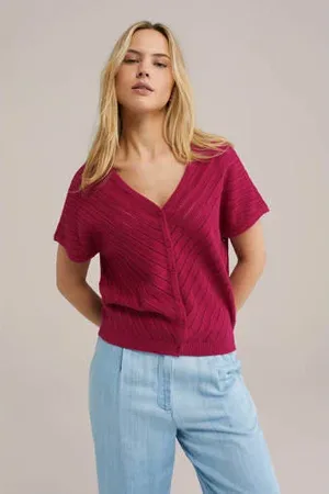 WE Fashion Gebreid vest rood
