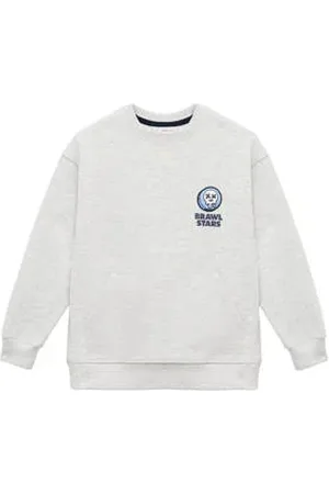 MANGO Sweater grijs melange