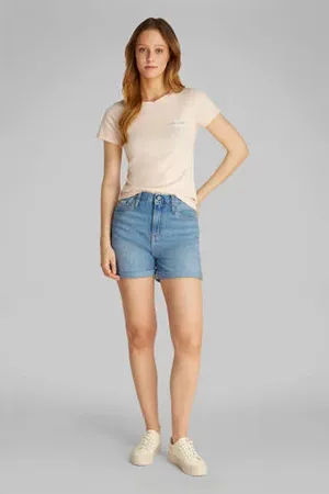 Calvin Klein Regular waist denim short light blue denim