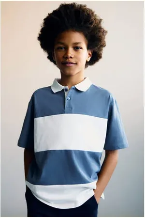 MANGO Polo blauw