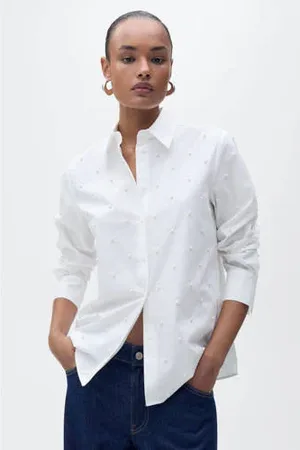 MANGO Blouse met parels