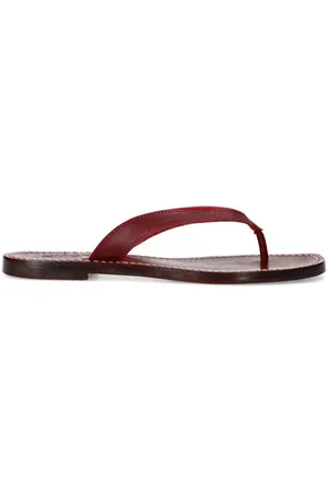 Sacha Leren teenslippers bordeaux