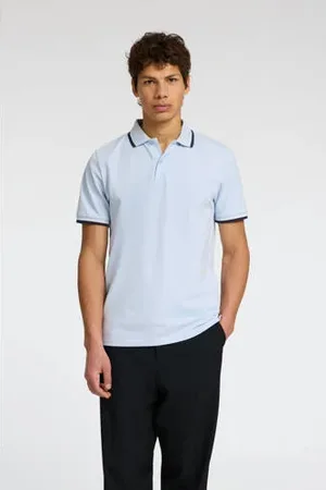 SELECTED Slim polo lichtblauw