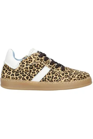 Clic! Suède sneakers met panterprint