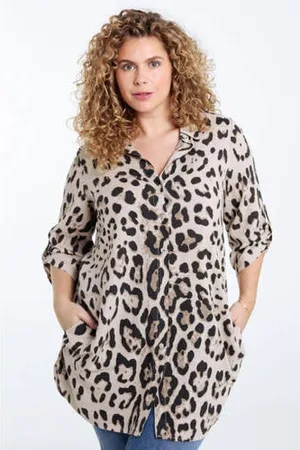 Paprika Tuniekblouse met linnen