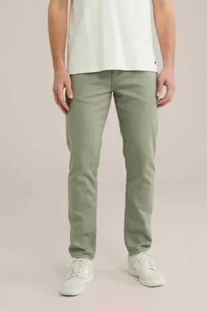 WE Fashion Slim chino lichtgroen