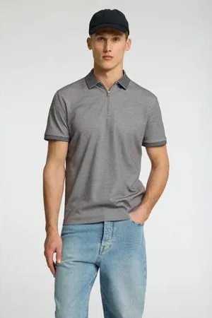 SELECTED Regular polo grijs