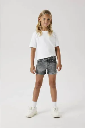NAME IT KIDS slim denim short grey denim