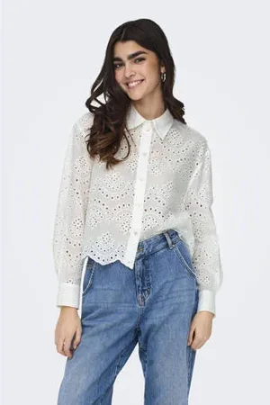 ONLY Blouse broderie wit