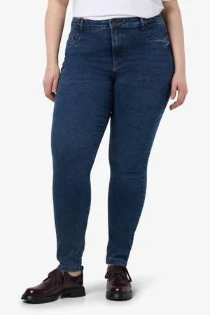 Noisy May High waist skinny jeans NMCALLIE dark blue denim