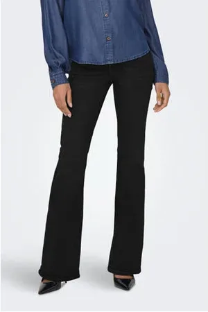 ONLY High waist flared jeans ONLHENNI black denim