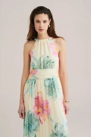 WE Fashion Maxi jurk lichtgeel