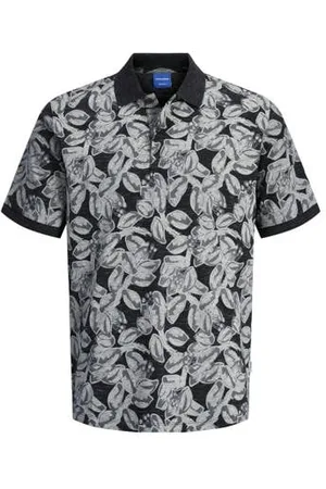 JACK & JONES Regular polo met textuur zwart