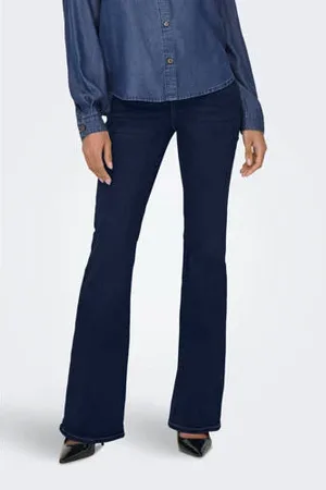 ONLY High waist flared jeans ONLHENNI dark blue denim rinse
