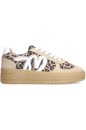 Manfield Leren sneakers /panter