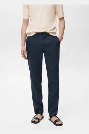 MANGO Slim pantalon donkerblauw