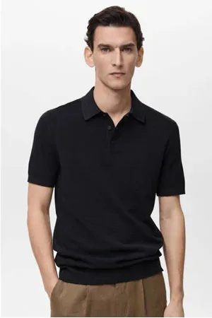 MANGO Slim polo fijn gebreid