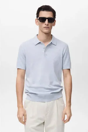 MANGO Slim polo fijn gebreid