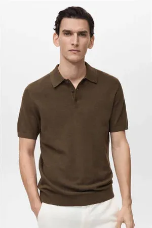 MANGO Slim polo fijn gebreid