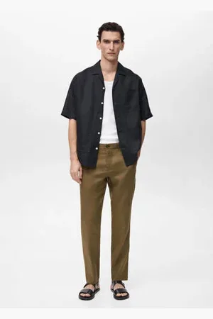 MANGO Slim pantalon olijfgroen