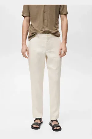 MANGO Slim pantalon ecru