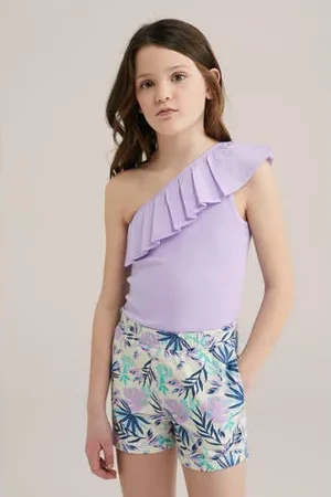 WE Fashion One shoulder top lila