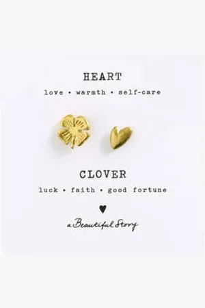 A Beautiful Story Broche Clover Heart