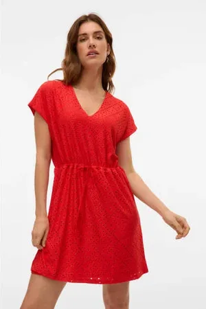 VERO MODA Mini jurk broderie