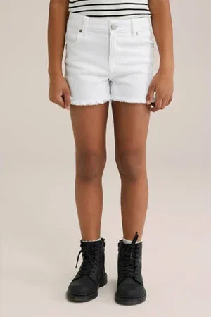WE Fashion Blue Ridge slim denim short wit