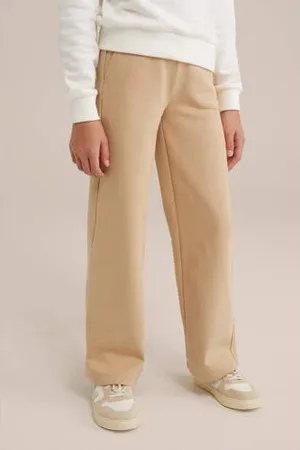 WE Fashion Straight sweatpant beige