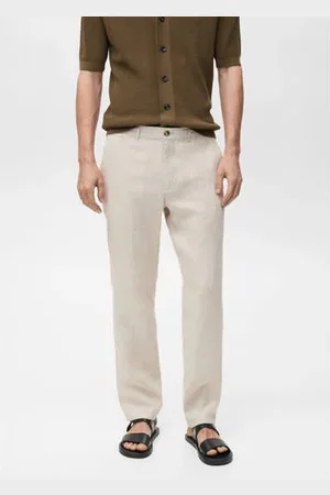 MANGO Slim pantalon ecru
