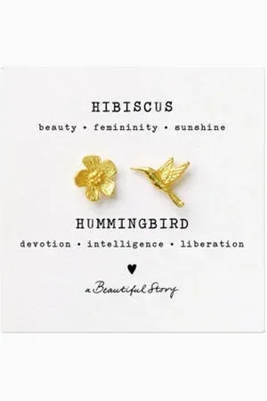 A Beautiful Story Broche Hibiscus Hummingburd