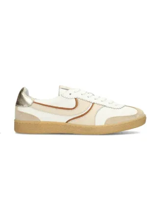 Haboob Polaro leren sneakers wit/beige