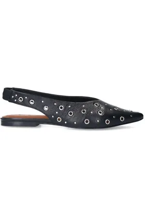 Sacha Leren slingback loafers