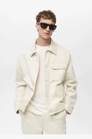 MANGO Overshirt ecru