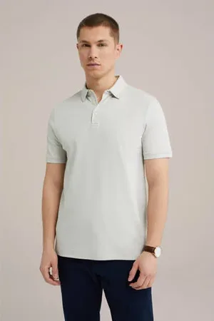 WE Fashion Slim polo zand