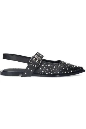 Sacha Leren slingback loafers