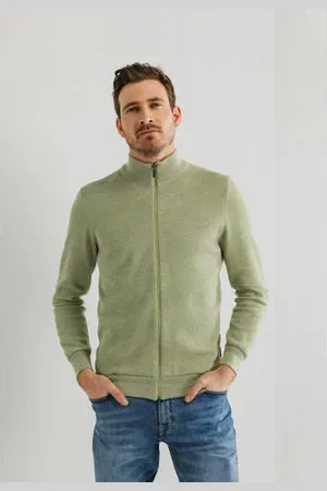 State of art Gebreid vest limegroen