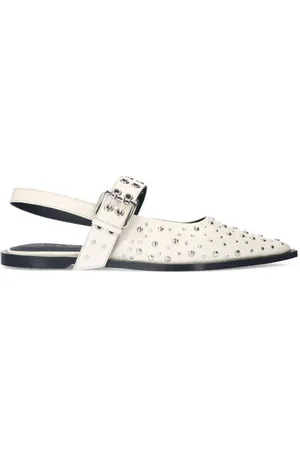 Sacha Leren slingback loafers