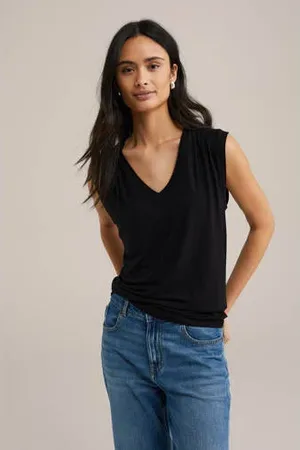 WE Fashion Mouwloze top zwart