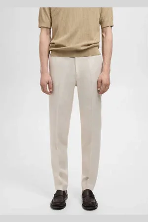 MANGO Slim pantalon ecru