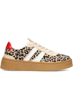 Posh By Poelman Lilly sneakers met panterprint bruin