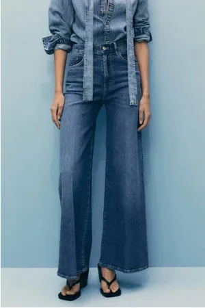 MANGO High waist wide leg jeans
