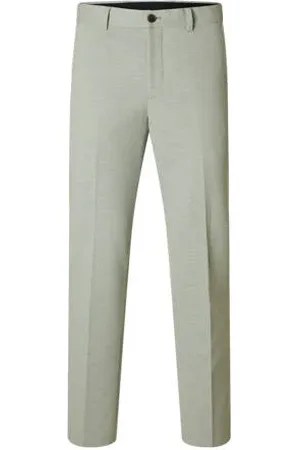 SELECTED Slim pantalon groen