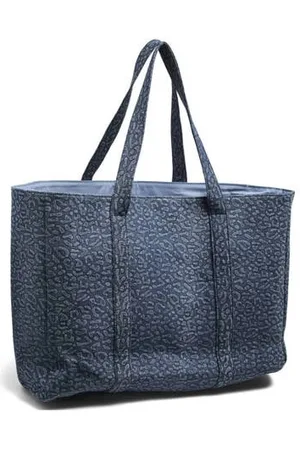 Pieces® Denim shopper PCTAILINA met panterprint